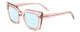 Profile View of SITO SHADES CULT VISION Designer Progressive Lens Blue Light Blocking Eyeglasses in Sirocco Pink Crystal Ladies Cat Eye Full Rim Acetate 51 mm