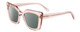 Profile View of SITO SHADES CULT VISION Designer Polarized Sunglasses with Custom Cut Smoke Grey Lenses in Sirocco Pink Crystal Ladies Cat Eye Full Rim Acetate 51 mm