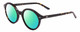 Profile View of SITO SHADES DIXON Designer Polarized Reading Sunglasses with Custom Cut Powered Green Mirror Lenses in Tortoise Havana Unisex Round Full Rim Acetate 52 mm