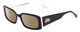 Profile View of SITO SHADES ELECTRO VISION Designer Polarized Sunglasses with Custom Cut Amber Brown Lenses in Black White Unisex Square Full Rim Acetate 56 mm