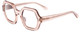 Profile View of SITO SHADES FOXY Designer Progressive Lens Blue Light Blocking Eyeglasses in Sirocco Pink Crystal Ladies Square Full Rim Acetate 52 mm
