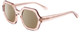 Profile View of SITO SHADES FOXY Designer Polarized Reading Sunglasses with Custom Cut Powered Amber Brown Lenses in Sirocco Pink Crystal Ladies Square Full Rim Acetate 52 mm