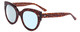 Profile View of SITO SHADES GOOD LIFE Designer Blue Light Blocking Eyeglasses in Amber Cheetah Ladies Round Full Rim Acetate 54 mm