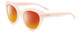 Profile View of SITO SHADES GOOD LIFE Designer Polarized Sunglasses with Custom Cut Red Mirror Lenses in Vanilla Pink Crystal Ladies Round Full Rim Acetate 54 mm