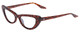 Profile View of SITO SHADES LUNETTE Designer Reading Eye Glasses in Amber Cheetah Ladies Cat Eye Full Rim Acetate 52 mm