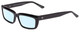 Profile View of SITO SHADES NIGHT IN MOTION Designer Blue Light Blocking Eyeglasses in Black Unisex Square Full Rim Acetate 57 mm