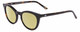 Profile View of SITO SHADES NOW OR NEVER Designer Polarized Reading Sunglasses with Custom Cut Powered Sun Flower Yellow Lenses in Demi-Tortoise Havana Ladies Round Full Rim Acetate 50 mm