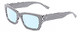 Profile View of SITO SHADES OUTER LIMITS Designer Blue Light Blocking Eyeglasses in Optic Black White Checker Print Unisex Square Full Rim Acetate 54 mm