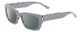 Profile View of SITO SHADES OUTER LIMITS Designer Polarized Reading Sunglasses with Custom Cut Powered Smoke Grey Lenses in Optic Black White Checker Print Unisex Square Full Rim Acetate 54 mm