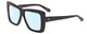 Profile View of SITO SHADES PAPILLION Designer Blue Light Blocking Eyeglasses in Black Ladies Square Full Rim Acetate 56 mm