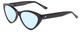 Profile View of SITO SHADES SEDUCTION Designer Blue Light Blocking Eyeglasses in Black Ladies Cat Eye Full Rim Acetate 57 mm