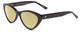 Profile View of SITO SHADES SEDUCTION Designer Polarized Reading Sunglasses with Custom Cut Powered Sun Flower Yellow Lenses in Black Ladies Cat Eye Full Rim Acetate 57 mm