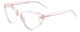 Profile View of SITO SHADES SEDUCTION Designer Blue Light Blocking Eyeglasses in Dew Clear Pink Crystal Ladies Cat Eye Full Rim Acetate 57 mm
