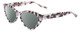 Profile View of SITO SHADES SEDUCTION Designer Polarized Sunglasses with Custom Cut Smoke Grey Lenses in Snow White Brown Tortoise Havana Ladies Cat Eye Full Rim Acetate 57 mm