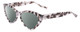 Profile View of SITO SHADES SEDUCTION Designer Polarized Reading Sunglasses with Custom Cut Powered Smoke Grey Lenses in Snow White Brown Tortoise Havana Ladies Cat Eye Full Rim Acetate 57 mm