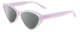 Profile View of SITO SHADES SEDUCTION Designer Polarized Reading Sunglasses with Custom Cut Powered Smoke Grey Lenses in Wild Orchid Purple Crystal Ladies Cat Eye Full Rim Acetate 57 mm