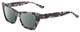 Profile View of SITO SHADES WONDERLAND Designer Polarized Sunglasses with Custom Cut Smoke Grey Lenses in Black Grey Tortoise Ladies Cat Eye Full Rim Acetate 54 mm