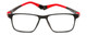 Front View of Cruiser KIDS 032-C2 Unisex Square Designer Reading Glasses Gloss Black Red 47 mm