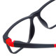 Close Up View of Cruiser KIDS 032-C2 Unisex Square Designer Reading Glasses Gloss Black Red 47 mm