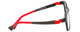 Side View of Cruiser KIDS 032-C2 Designer Blue Light Blocking Eyeglasses in Gloss Black Red Unisex Square Full Rim Plastic 47 mm