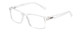Profile View of Calabria L2007-C3 Designer Progressive Lens Blue Light Blocking Eyeglasses in Crystal Clear Unisex Square Full Rim Acetate 54 mm