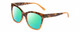 Profile View of Kendall+Kylie KK5120CE MARA Designer Polarized Reading Sunglasses with Custom Cut Powered Green Mirror Lenses in Demi Tortoise Havana Gradient Ladies Cat Eye Full Rim Acetate 55 mm