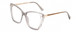 Profile View of Kendall+Kylie KK5126 CHARLOTTE Designer Blue Light Blocking Eyeglasses in Smoke Grey Crystal Gold Ladies Cat Eye Full Rim Acetate 54 mm
