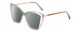 Profile View of Kendall+Kylie KK5126 CHARLOTTE Designer Polarized Sunglasses with Custom Cut Smoke Grey Lenses in Smoke Grey Crystal Gold Ladies Cat Eye Full Rim Acetate 54 mm