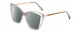 Profile View of Kendall+Kylie KK5126 CHARLOTTE Designer Polarized Reading Sunglasses with Custom Cut Powered Smoke Grey Lenses in Smoke Grey Crystal Gold Ladies Cat Eye Full Rim Acetate 54 mm