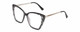 Profile View of Kendall+Kylie KK5126 CHARLOTTE Designer Blue Light Blocking Eyeglasses in Marble Black Clear Crystal Silver Ladies Cat Eye Full Rim Acetate 54 mm
