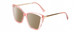 Profile View of Kendall+Kylie KK5126 CHARLOTTE Designer Polarized Sunglasses with Custom Cut Amber Brown Lenses in Blush Pink Crystal Gold Ladies Cat Eye Full Rim Acetate 54 mm