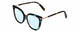 Profile View of Kendall+Kylie KK5128CE CECI Designer Blue Light Blocking Eyeglasses in Blue Demi Tortoise Havana Ladies Cat Eye Full Rim Acetate 53 mm