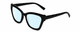 Profile View of Kendall+Kylie KK5130CE ESTELLE Designer Blue Light Blocking Eyeglasses in Shiny Black  Ladies Cat Eye Full Rim Acetate 52 mm