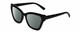 Profile View of Kendall+Kylie KK5130CE ESTELLE Designer Polarized Sunglasses with Custom Cut Smoke Grey Lenses in Shiny Black  Ladies Cat Eye Full Rim Acetate 52 mm