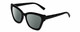 Profile View of Kendall+Kylie KK5130CE ESTELLE Designer Polarized Reading Sunglasses with Custom Cut Powered Smoke Grey Lenses in Shiny Black  Ladies Cat Eye Full Rim Acetate 52 mm