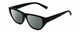 Profile View of Kendall+Kylie KK5131CE BLAKE Designer Polarized Reading Sunglasses with Custom Cut Powered Smoke Grey Lenses in Shiny Black Ladies Rectangular Full Rim Acetate 54 mm