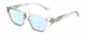 Profile View of Kendall+Kylie KK5131CE BLAKE Designer Progressive Lens Blue Light Blocking Eyeglasses in Clear Crystal Teal Ladies Rectangular Full Rim Acetate 54 mm