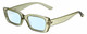 Profile View of Kendall+Kylie KK5137CE GEMMA Designer Blue Light Blocking Eyeglasses in Mint Green Crystal Ladies Rectangular Full Rim Acetate 51 mm