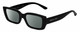 Profile View of Kendall+Kylie KK5137CE GEMMA Designer Polarized Sunglasses with Custom Cut Smoke Grey Lenses in Gloss Black Ladies Rectangular Full Rim Acetate 51 mm