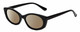 Profile View of Kendall+Kylie KK5140CE KAIA Designer Polarized Sunglasses with Custom Cut Amber Brown Lenses in Shiny Black Ladies Oval Full Rim Acetate 51 mm