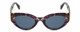 Front View of Kendall+Kylie ALEXANDRA Cateye Sunglasses Violet Tortoise Crystal/Grey Blue 49mm