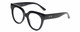 Profile View of Kendall+Kylie KK5149CE JAMIE Designer Progressive Lens Blue Light Blocking Eyeglasses in Gloss Black Ladies Round Full Rim Acetate 51 mm