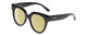 Profile View of Kendall+Kylie KK5149CE JAMIE Designer Polarized Reading Sunglasses with Custom Cut Powered Sun Flower Yellow Lenses in Gloss Black Ladies Round Full Rim Acetate 51 mm