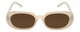 Front View of Kendall+Kylie KK5153CE VANESSA Womens Sunglasses Milky Beige Crystal/Brown 54 mm