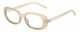 Profile View of Kendall+Kylie KK5153CE VANESSA Designer Reading Eye Glasses with Custom Cut Powered Lenses in Milky Beige Crystal Ladies Oval Full Rim Acetate 54 mm