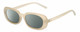 Profile View of Kendall+Kylie KK5153CE VANESSA Designer Polarized Sunglasses with Custom Cut Smoke Grey Lenses in Milky Beige Crystal Ladies Oval Full Rim Acetate 54 mm
