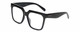 Profile View of Kendall+Kylie KK5160CE COLLEEN Designer Progressive Lens Blue Light Blocking Eyeglasses in Gloss Black Ladies Square Full Rim Acetate 54 mm