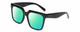 Profile View of Kendall+Kylie KK5160CE COLLEEN Designer Polarized Reading Sunglasses with Custom Cut Powered Green Mirror Lenses in Gloss Black Ladies Square Full Rim Acetate 54 mm