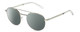 Profile View of BOLLE OVA Designer Polarized Sunglasses with Custom Cut Smoke Grey Lenses in Silver Clear Crystal Ladies Pilot Full Rim Metal 52 mm