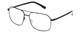 Profile View of BOLLE NAVIS Designer Blue Light Blocking Eyeglasses in Matte Gunmetal Black Mens Panthos Full Rim Metal 58 mm